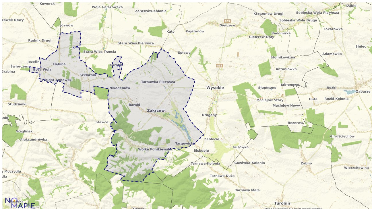 Mapa obszarów ochrony przyrody Zakrzewa